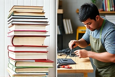 Contrast between theoretical knowledge and hands-on practical work.