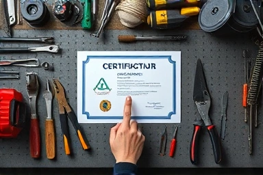 Tools and technical certification representing practical skills and expertise
