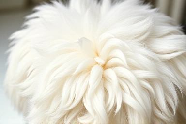 Healthy Bichon Frise fur, shiny and tangle-free
