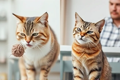 Cat coughing hairball vs. distressed breathing