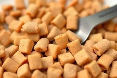 Precise measurement of cat food kibbles.