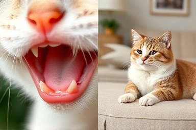 Kitten's mouth vs. calm cat symbolizing biting reasons