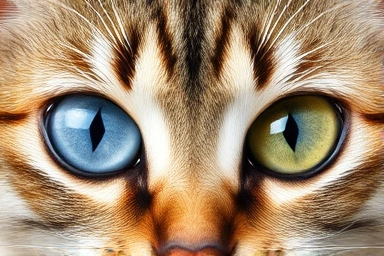Healthy vs. cloudy cat eye comparison