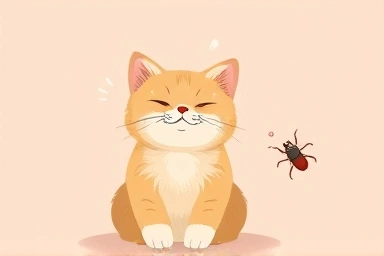 Symbol of cat ear mite relief and health