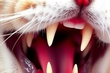 Cat's mouth with subtle gum inflammation, showing FORL signs.