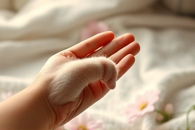 Gentle cat paw held by human hand, symbolizing remembrance and dignity.