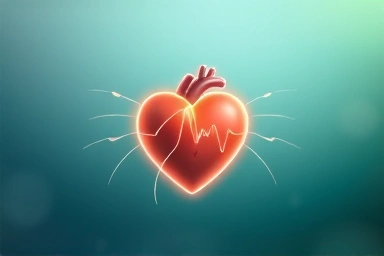 Symbolic cat heart, health and vitality illustration.