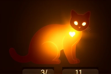 Symbolic glow of cat's internal health and vitality.