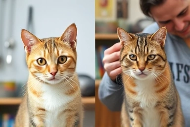 Stress comparison: vet vs. home grooming for cats.