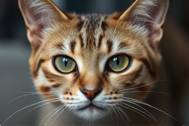 Anxious cat eyes, subtle signs of feline stress.
