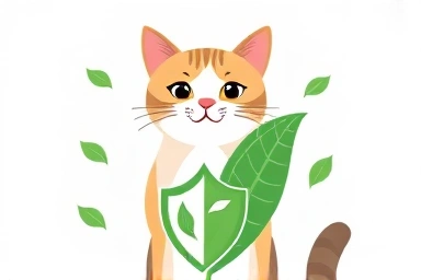 Symbolic representation of safe cat toothpaste protecting internal health.