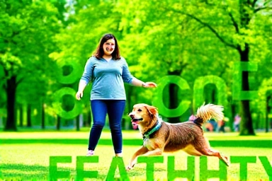 Person and dog enjoying playful outdoor activity together.