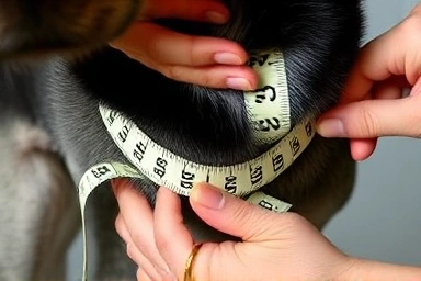 Measuring a dog's chest for clothing