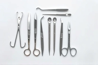 Veterinary dental instruments, professional dental care tools.
