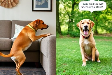 Dog marking behavior vs. happy dog playing