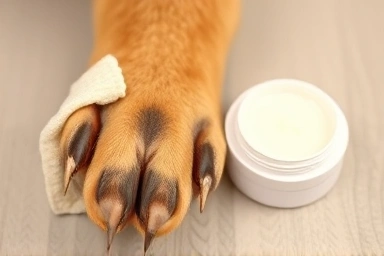 Dog paw care: cleaning and moisturizing routine