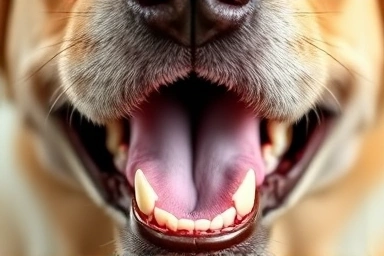 Dog's mouth transformation: unhealthy to healthy.