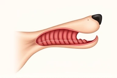 Illustration of dog's narrowed trachea