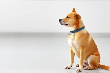 Dog responding to owner's encouraging voice command