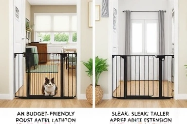 Comparison of different cat safety gate models and features.