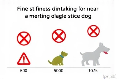 Abstract representation of escalating fines for dog muzzle violations