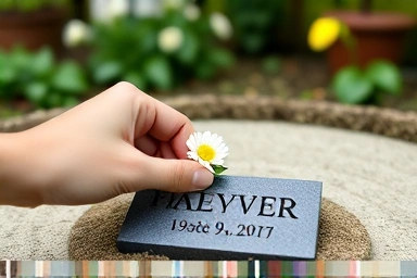 Tender gesture of pet remembrance and farewell.