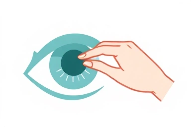 Symbolic representation of pet eye care and gentle attention.