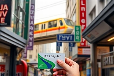 Bangkok BTS Skytrain with a transit card