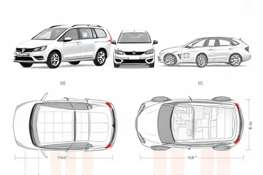 Car interior outlines for air mattress fitment visualization