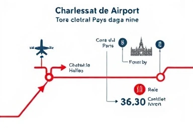 RER B route map from CDG to Paris center