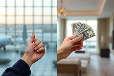 Symbolic comparison of flight delay compensation amounts.