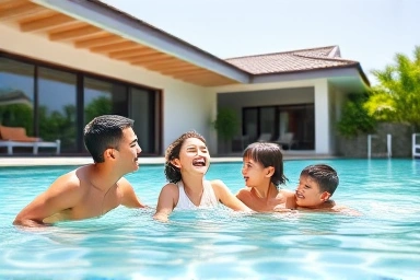 Family fun at Gyeongju kids pool villa