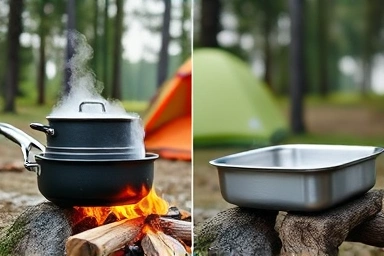 Comparison of hard and soft camping cookware