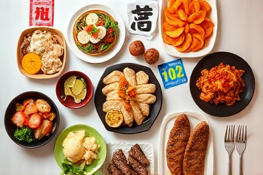 Delicious Korean highway rest stop food spread