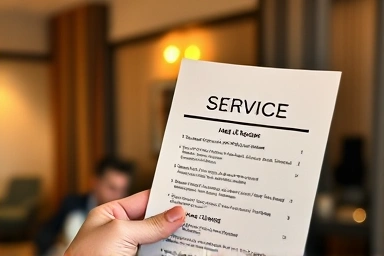 Hotel room service menu with anticipation