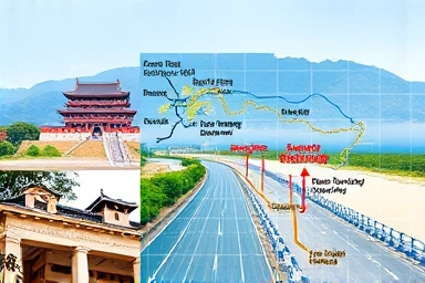 Korean landmarks and city tour routes montage.