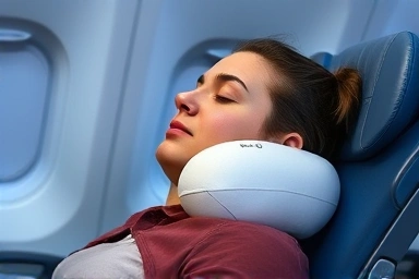 Comfortable memory foam neck pillow for long travel sleep