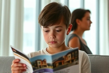 Young person considering hotel booking, parental guidance needed