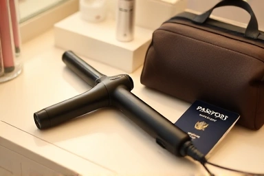 Compact cordless hair curler for travel and daily use