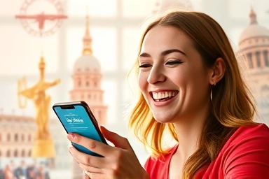 Smartphone displaying travel budget app, planning international trip.
