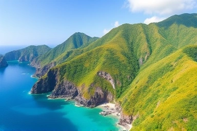 Ulleungdo Island's stunning natural landscape and clear waters.