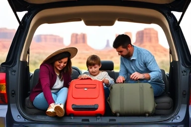 Family packing for a Western road trip adventure