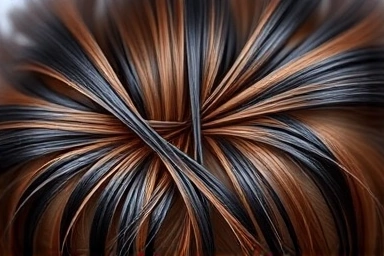 Symbolic representation of hair protein and moisture structure.