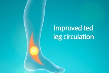 Symbolic representation of healthy leg blood circulation and lymphatic drainage.