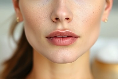 Woman with clear, smooth skin after effective cleansing balm emulsification.