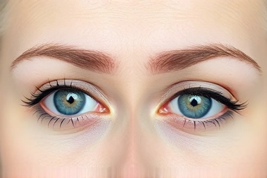 Before and after eye transformation with eyeliner.