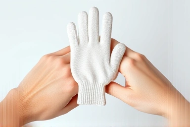 Contrast of skin health: irritated vs. smooth, with an exfoliating glove.