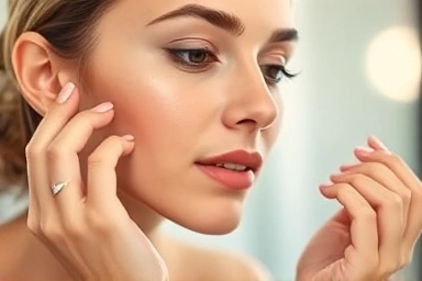 Gentle makeup application after filler, skin recovery process