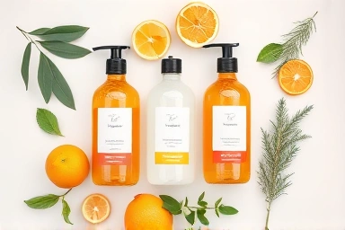 Assortment of foot shampoos with natural ingredients.