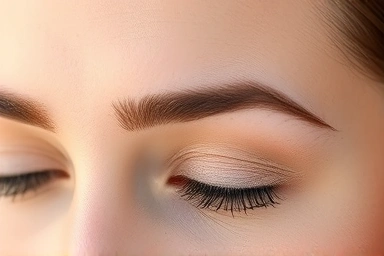 Woman applying wrinkle patch to forehead